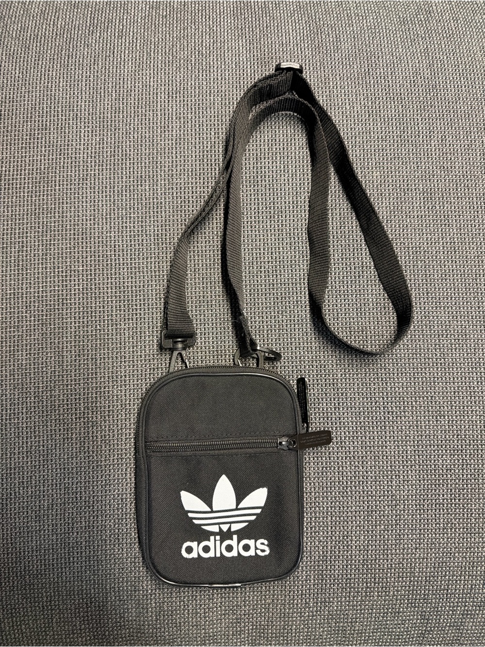 adidas Black and White Trefoil Crossbody Belt Bag